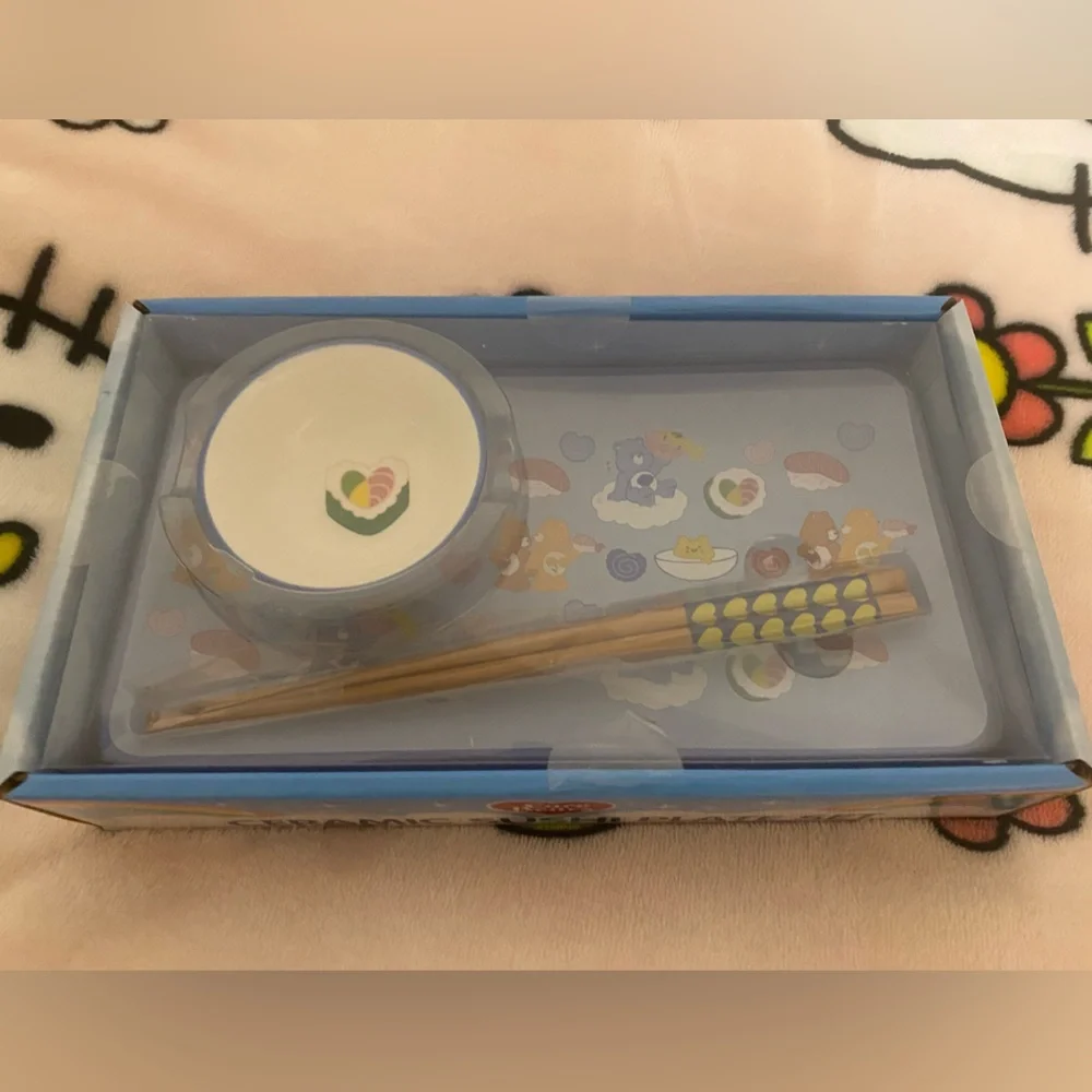 Care Bears Ceramic Sushi Plate Set with Rainbow Design